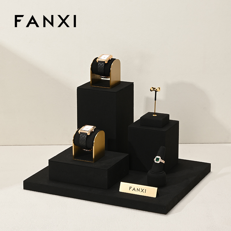 FANXI luxury Black Microfiber jewelry presentation