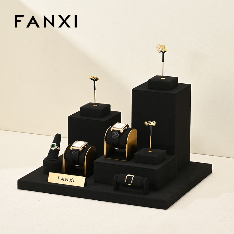 FANXI luxury Black Microfiber jewelry presentation