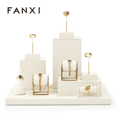 FANXI fashion Beige Microfiber jewelry display rack