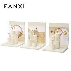 FANXI high end Off white Microfiber acrylic jewelry display