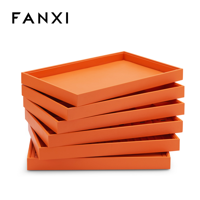 FANXI custom Multiple colors available leather stackable jewelry trays