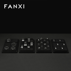 FANXI new arrival Black Microfiber jewelry ring holder