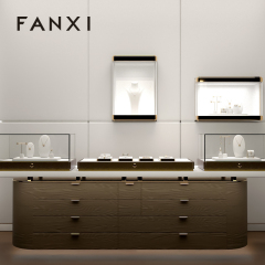 FANXI factory White PU leather metal luxurious jewelry display
