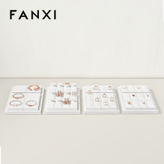 FANXI wholesale White PU leather jewelry display stand set