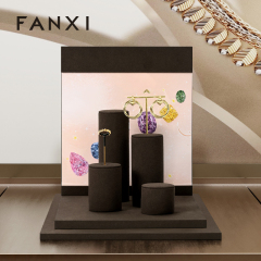 FANXI fashion Brown Microfiber jewelry display stand set