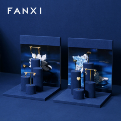 FANXI new arrival Blue Microfiber jewelry display rack