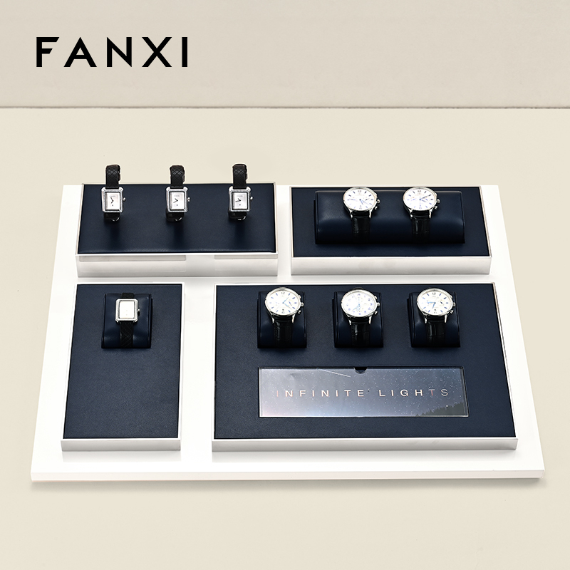 FANXI wholesale Blue metal luxury watch display stand
