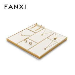 FANXI high end Off white Microfiber metal display necklace