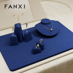 FANXI custom Blue Microfiber necklace display stands