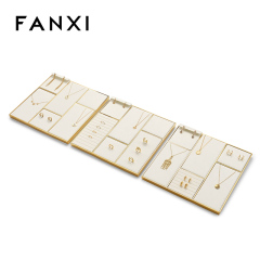 FANXI high end Off white Microfiber metal display necklace
