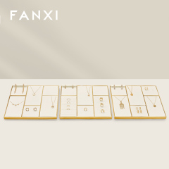 FANXI high end Off white Microfiber metal display necklace