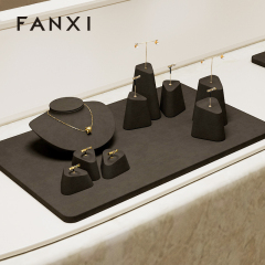 FANXI hot sale Brown Microfiber necklace stand display