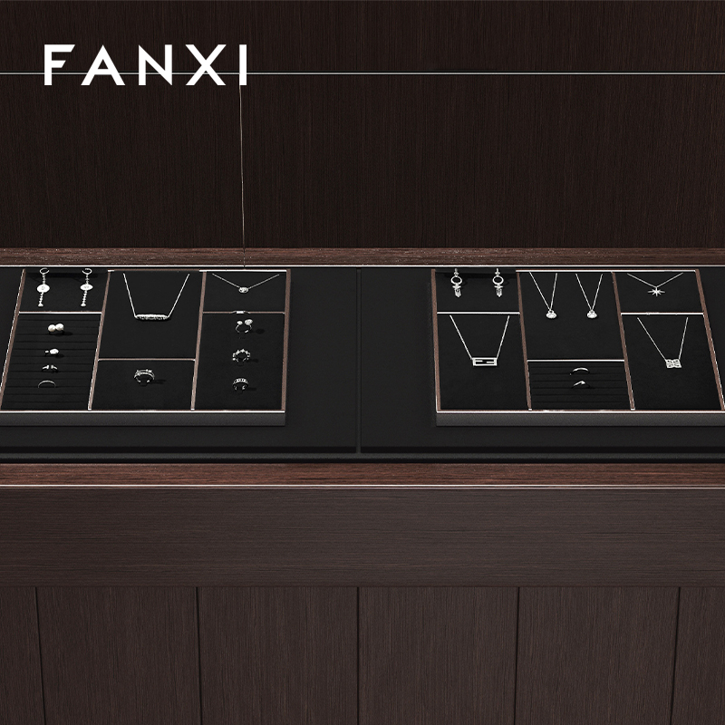 FANXI wholesale Black Microfiber Metal necklace display