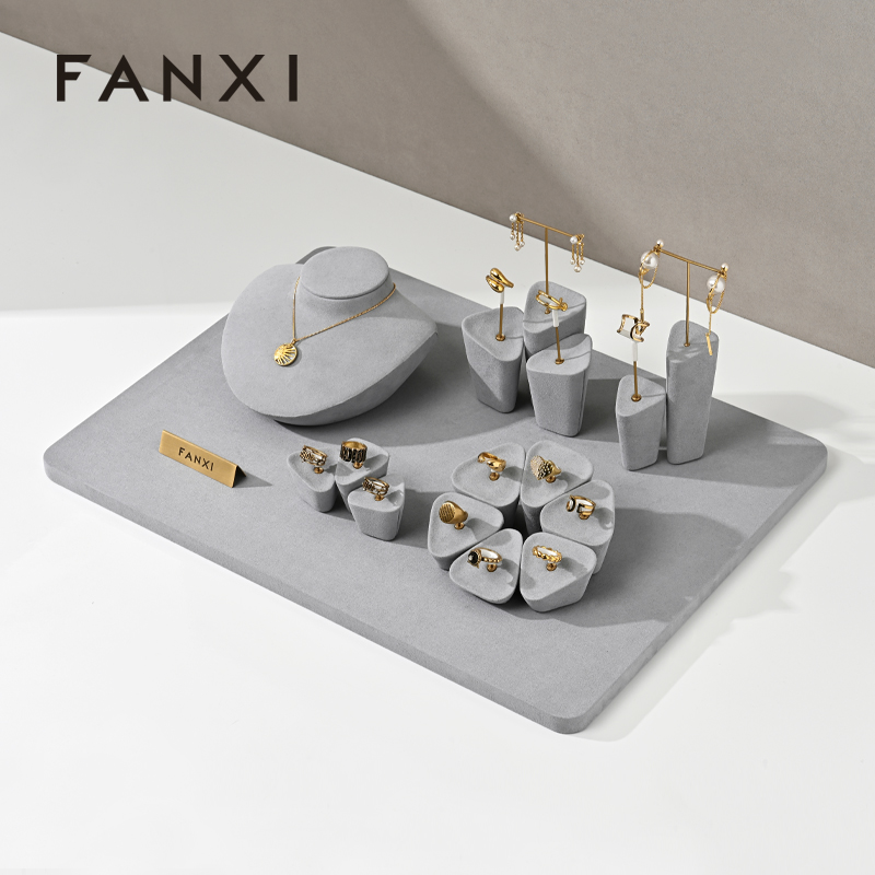 FANXI factory Gray Microfiber jewellery earring display stand