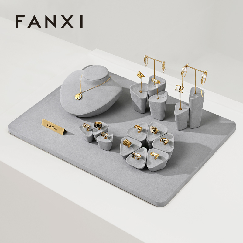 FANXI factory Gray Microfiber jewellery earring display stand