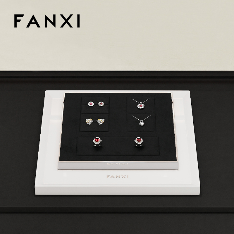 FANXI high end Black Microfiber custom jewelry display