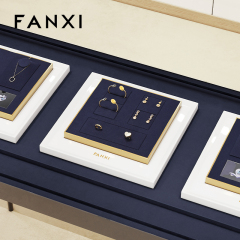 FANXI high quality Blue Microfiber custom jewelry display