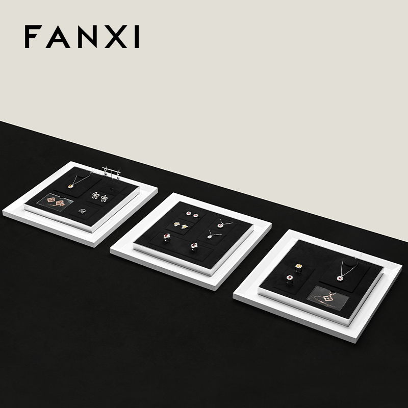 FANXI high end Black Microfiber custom jewelry display