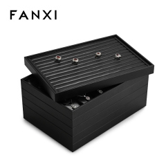 FANXI factory Black PU leather necklace jewellery display tray