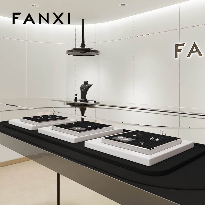 FANXI high end Black Microfiber custom jewelry display