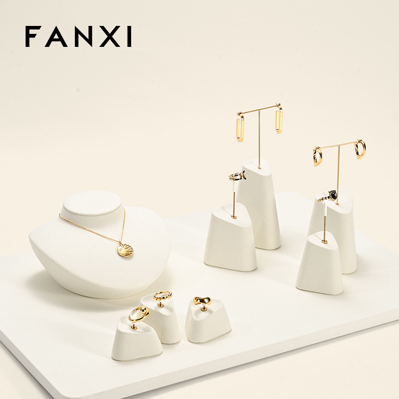 FANXI wholesale Beige Microfiber display for necklace earrings