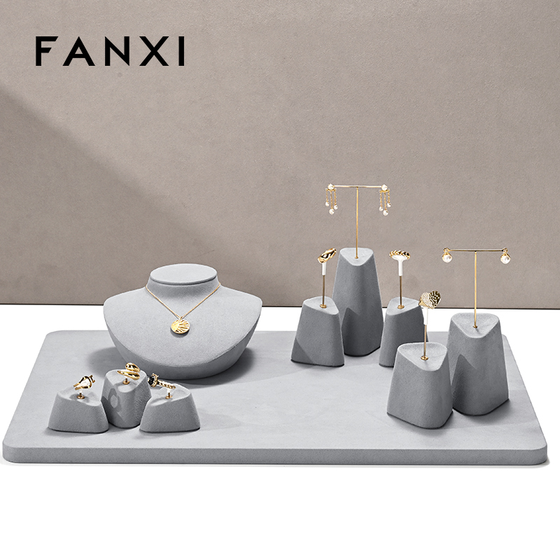 FANXI new arrival Gray Microfiber earring display stand