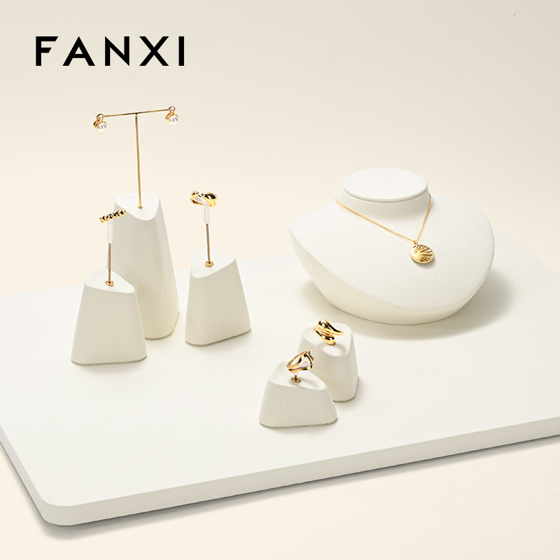 FANXI wholesale Beige Microfiber display for necklace earrings