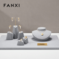 FANXI new arrival Gray Microfiber earring display stand