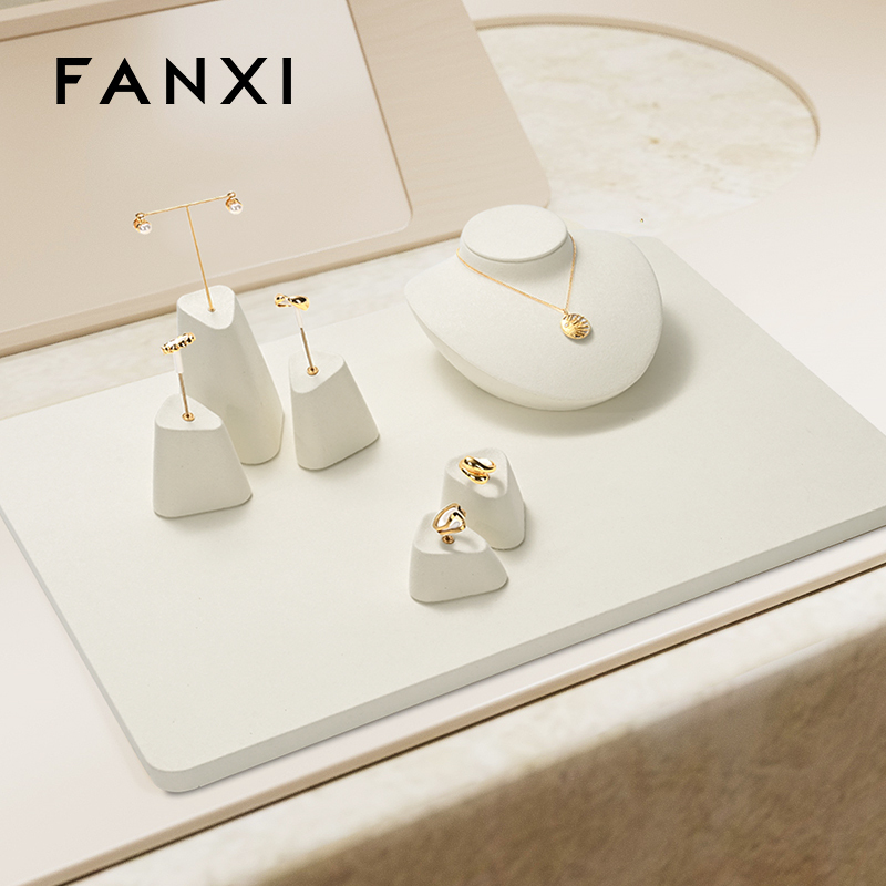 FANXI wholesale Beige Microfiber display for necklace earrings