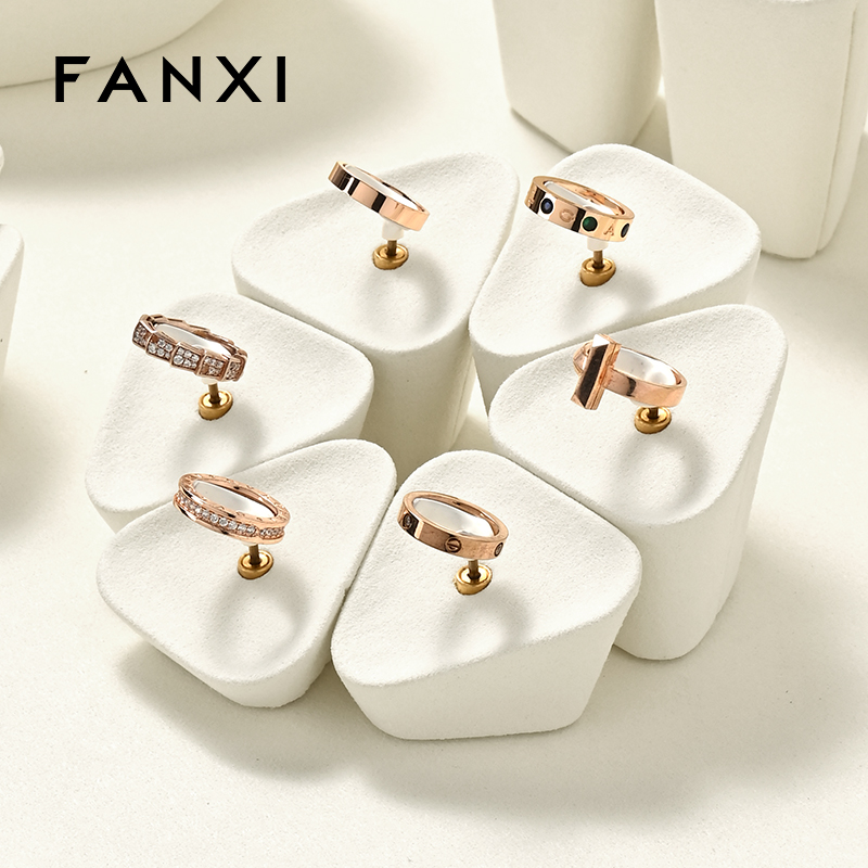 FANXI luxury Beige Microfiber earring display stand