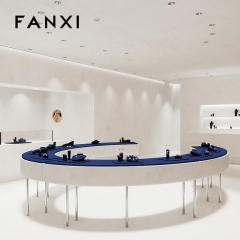FANXI high quality Blue Microfiber jewellery ring display