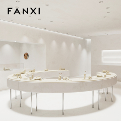 FANXI luxury Beige Microfiber earring display stand