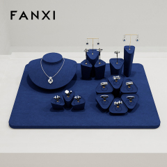 FANXI high quality Blue Microfiber jewellery ring display