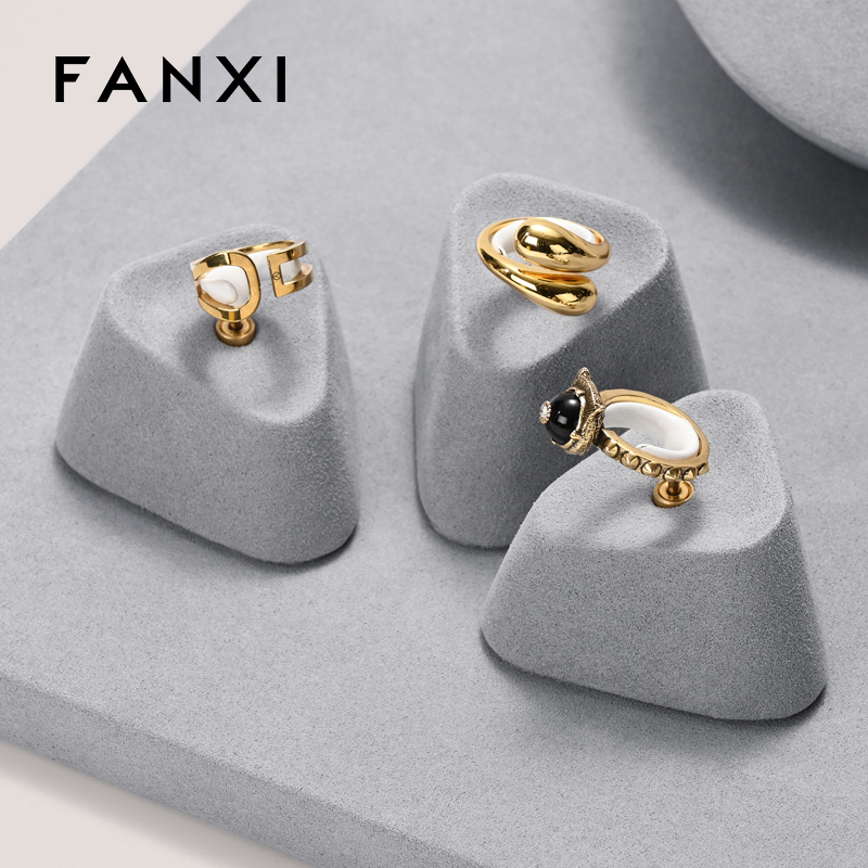 FANXI new arrival Gray Microfiber earring display stand