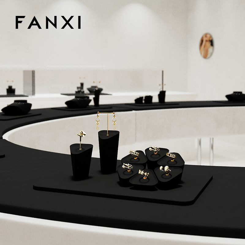 FANXI fashion Black Microfiber jewellery earring display