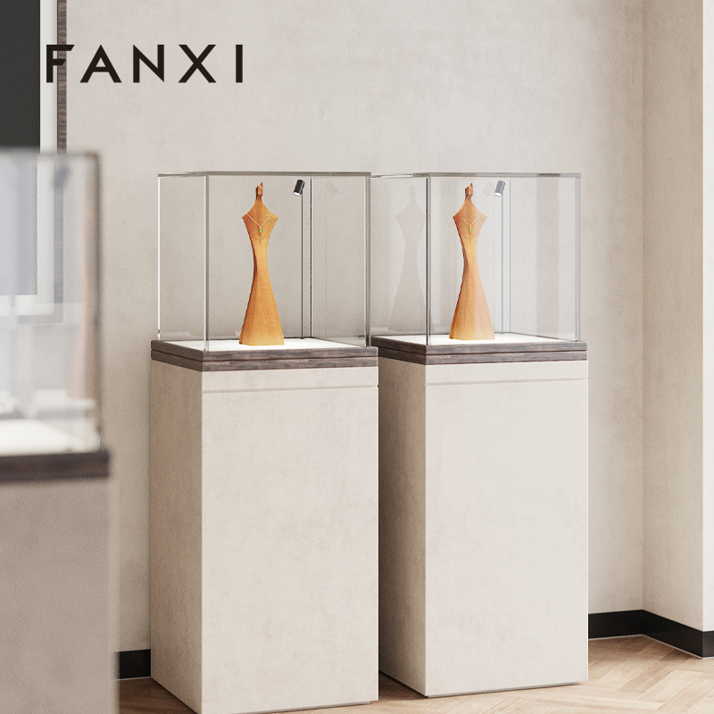 FANXI high quality Wood color and solid wood jewelry display mannequin