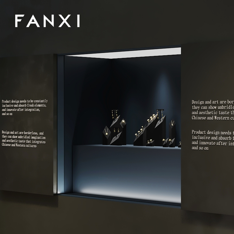 FANXI luxury black microfiber jewelry display rack