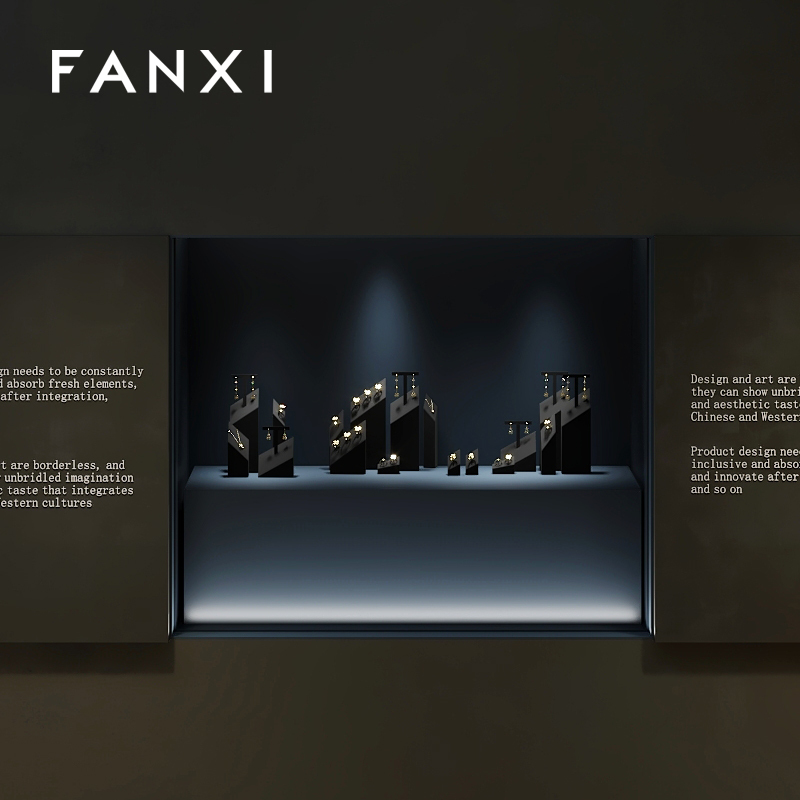 FANXI luxury black microfiber jewelry display rack