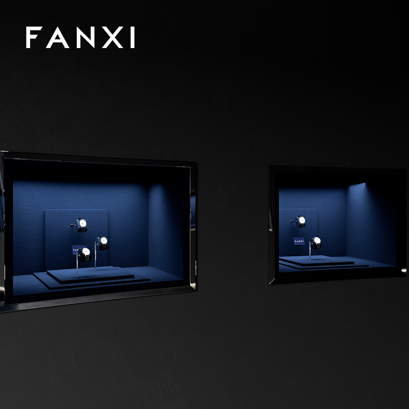 FANXI custom Blue Microfiber and metal wrist watch display stand