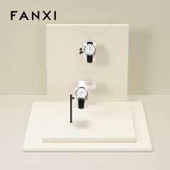 FANXI fashion Beige Microfiber and metal watch display set