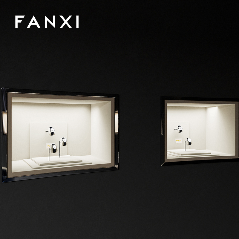 FANXI fashion Beige Microfiber and metal watch display set