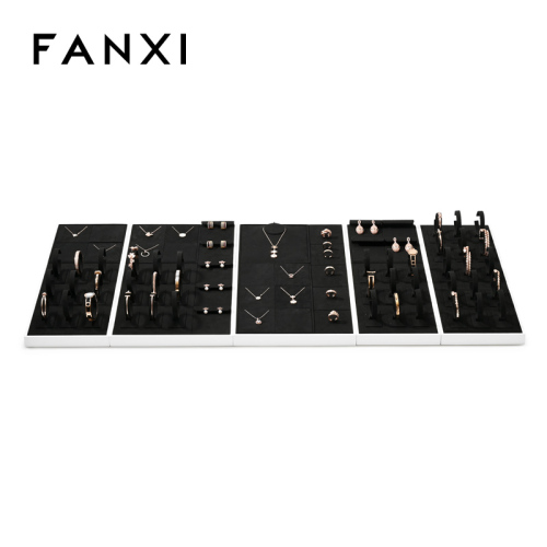 FANXI wholesale Black PU leather display tray jewelry