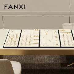 FANXI hot sale Beige Microfiber PU leather jewellery display
