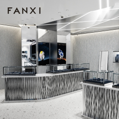FANXI Blue Leather metal luxurious jewelry display