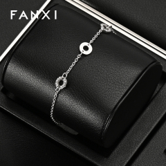 FANXI Black Leather metal luxurious jewelry display