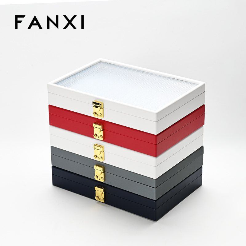 FANXI factory Multiple colors available PU leather Microfiber Jewelry case