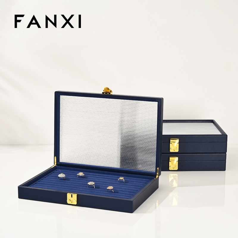 FANXI factory Multiple colors available PU leather Microfiber Jewelry case