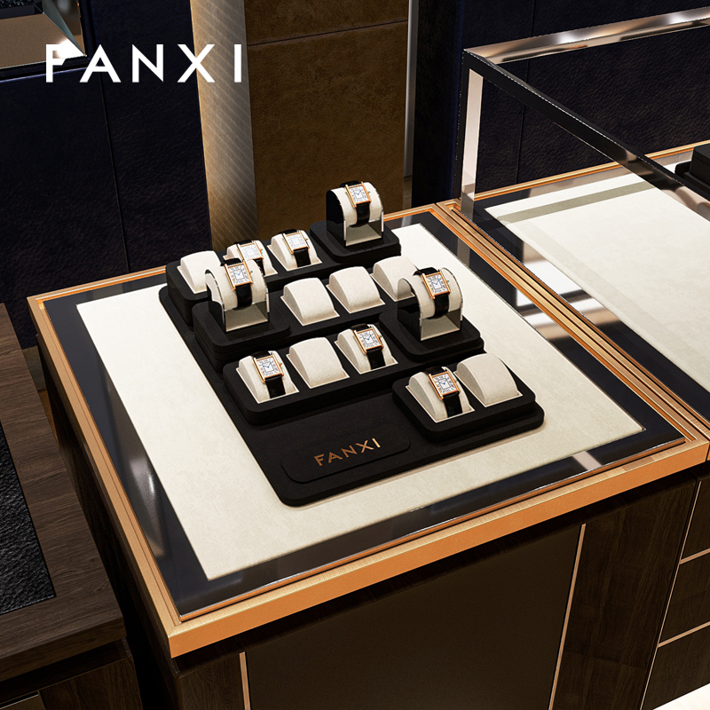 FANXI high end Black Microfiber luxury watch box