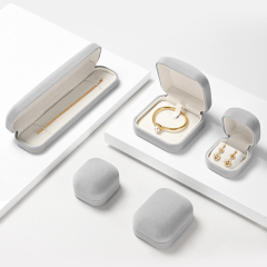 FANXI new arrival Grey Velvet jewelry packaging box