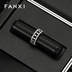 FANXI Black Leather metal luxurious jewelry display